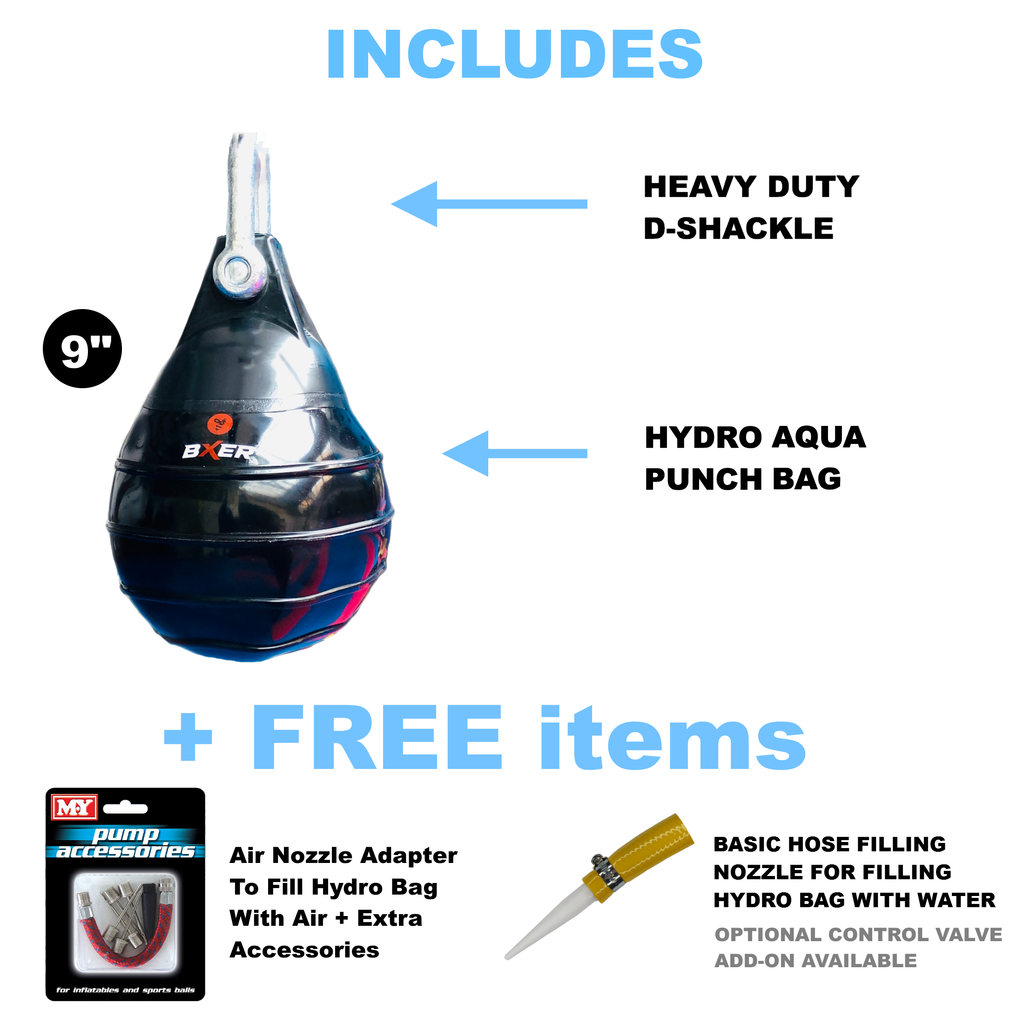 BXER 9" Hydro Slip (Aqua) Training Bag - Black